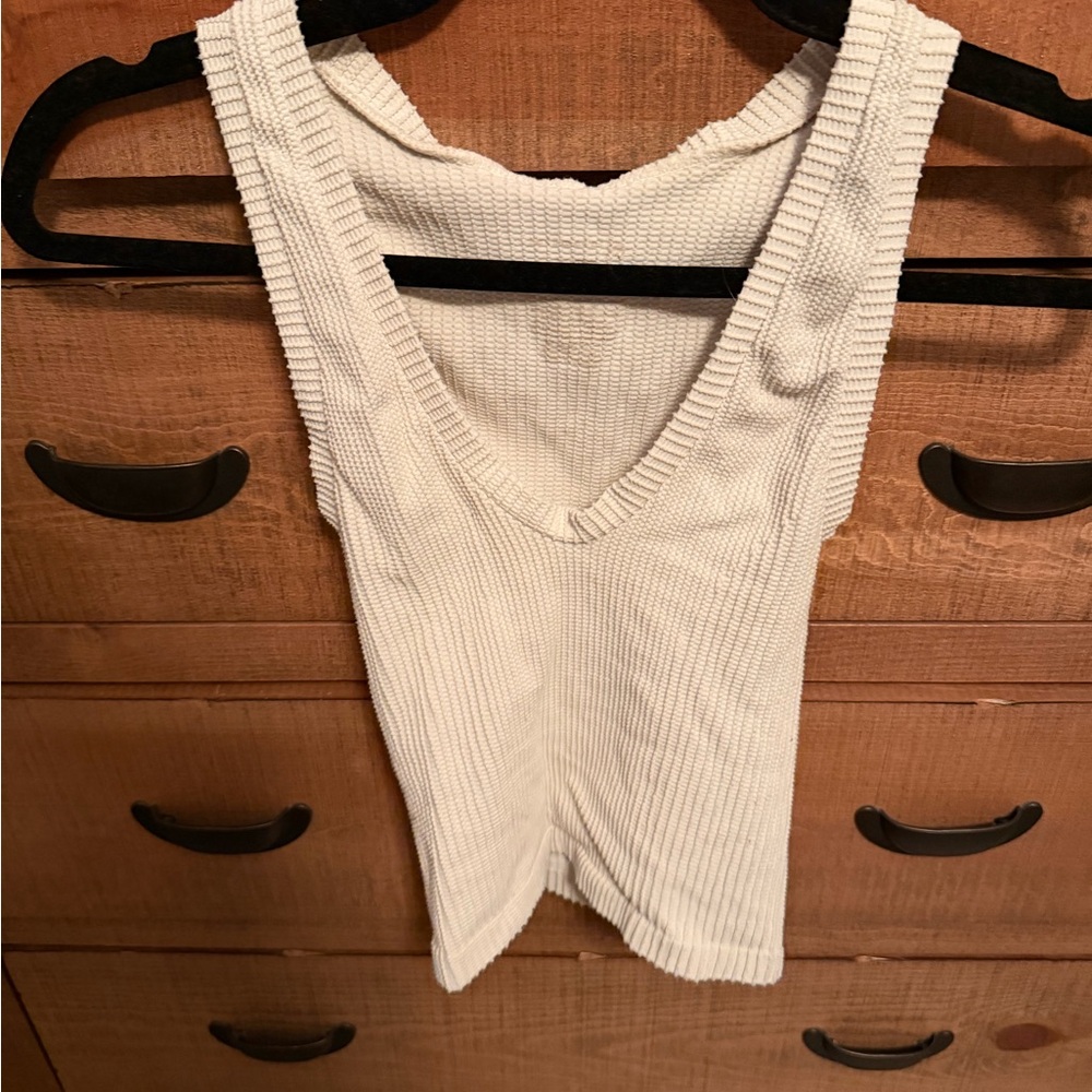 Freepeople Women's Cream Sleeveless Knit Top